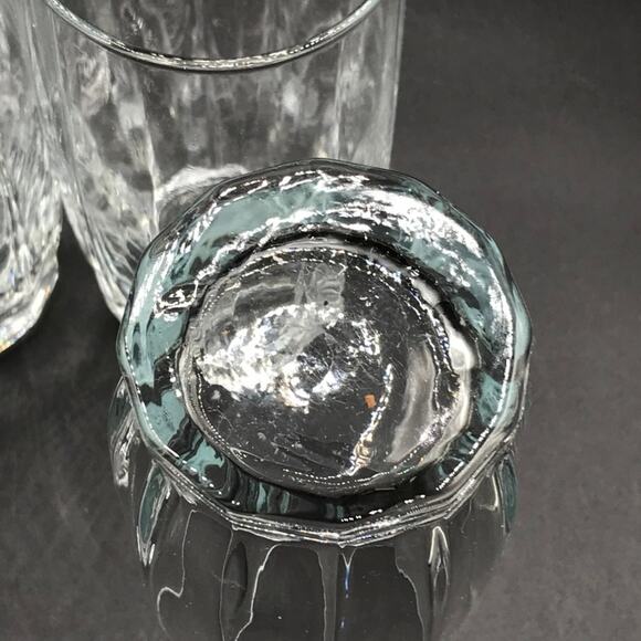 Vintage MCM Libbey Crisa Clear Beverage Glasses Ribbed Tumbler Glasses Set of 4 - Picture 3 of 6